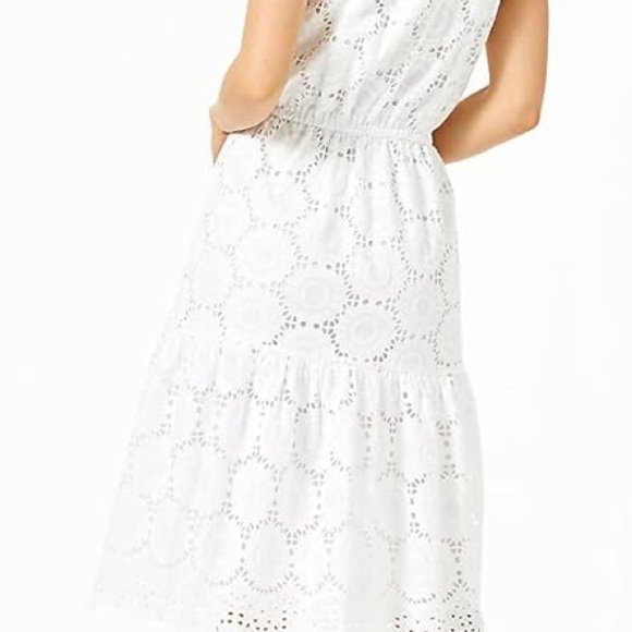 Lilly Pulitzer Alda Midi White Eyelet Dress  women’s Small - Picture 4 of 9